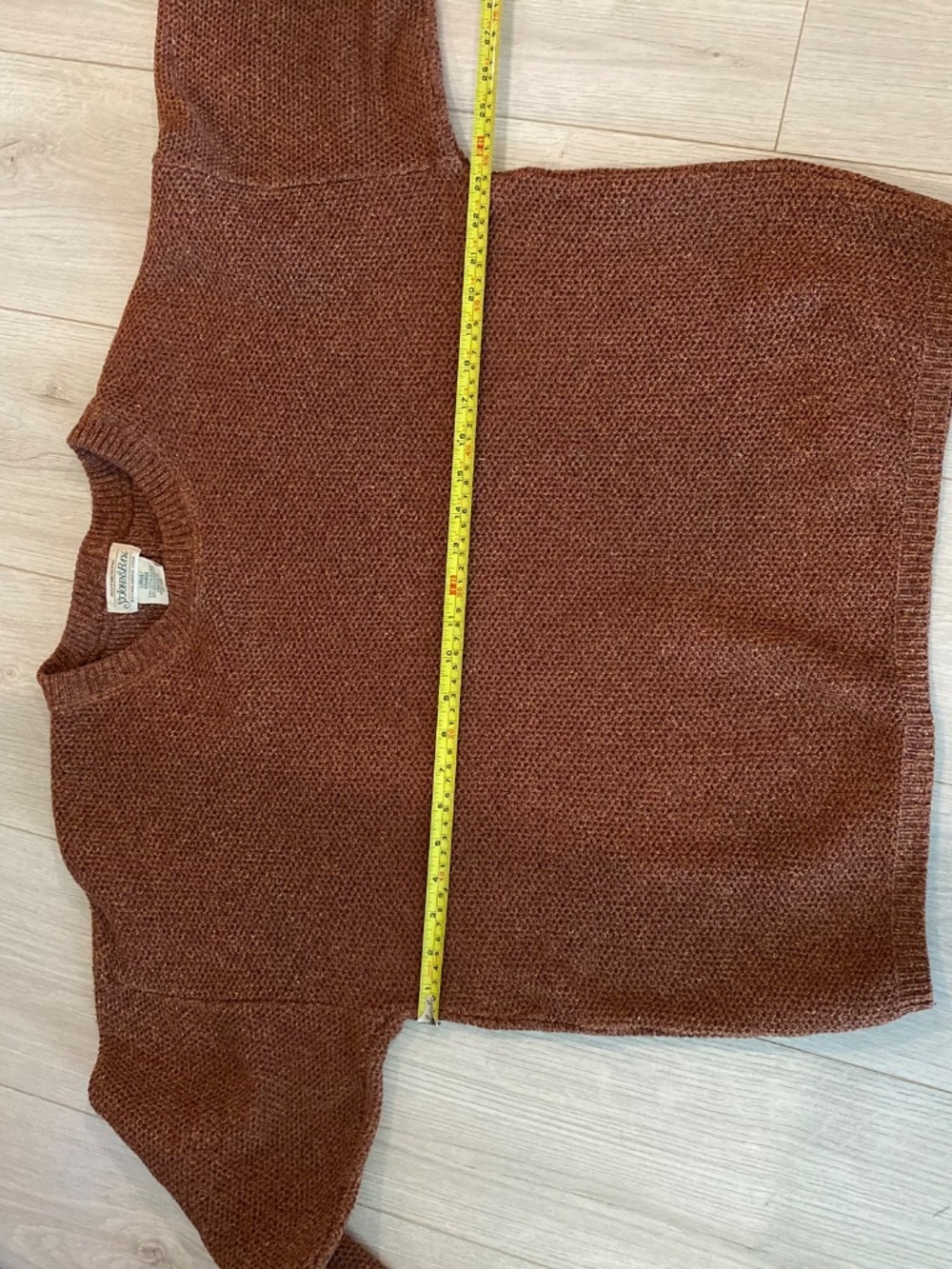 St. John's Bay Size Large Rust Brown Cotton Blend Crewneck Knit Sweater - Picture 7 of 8